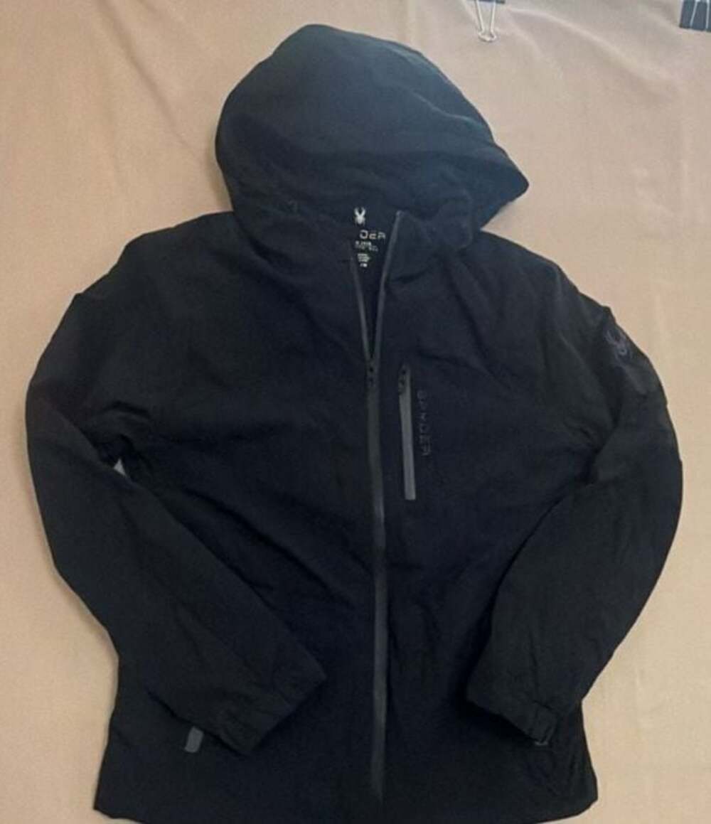 Spyder Black Softshell Full Zip Hooded Jacket Size Medium